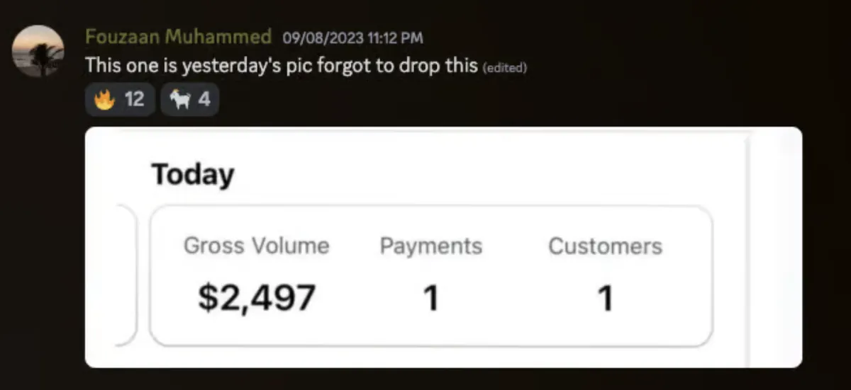 Fouzaan $2497 today