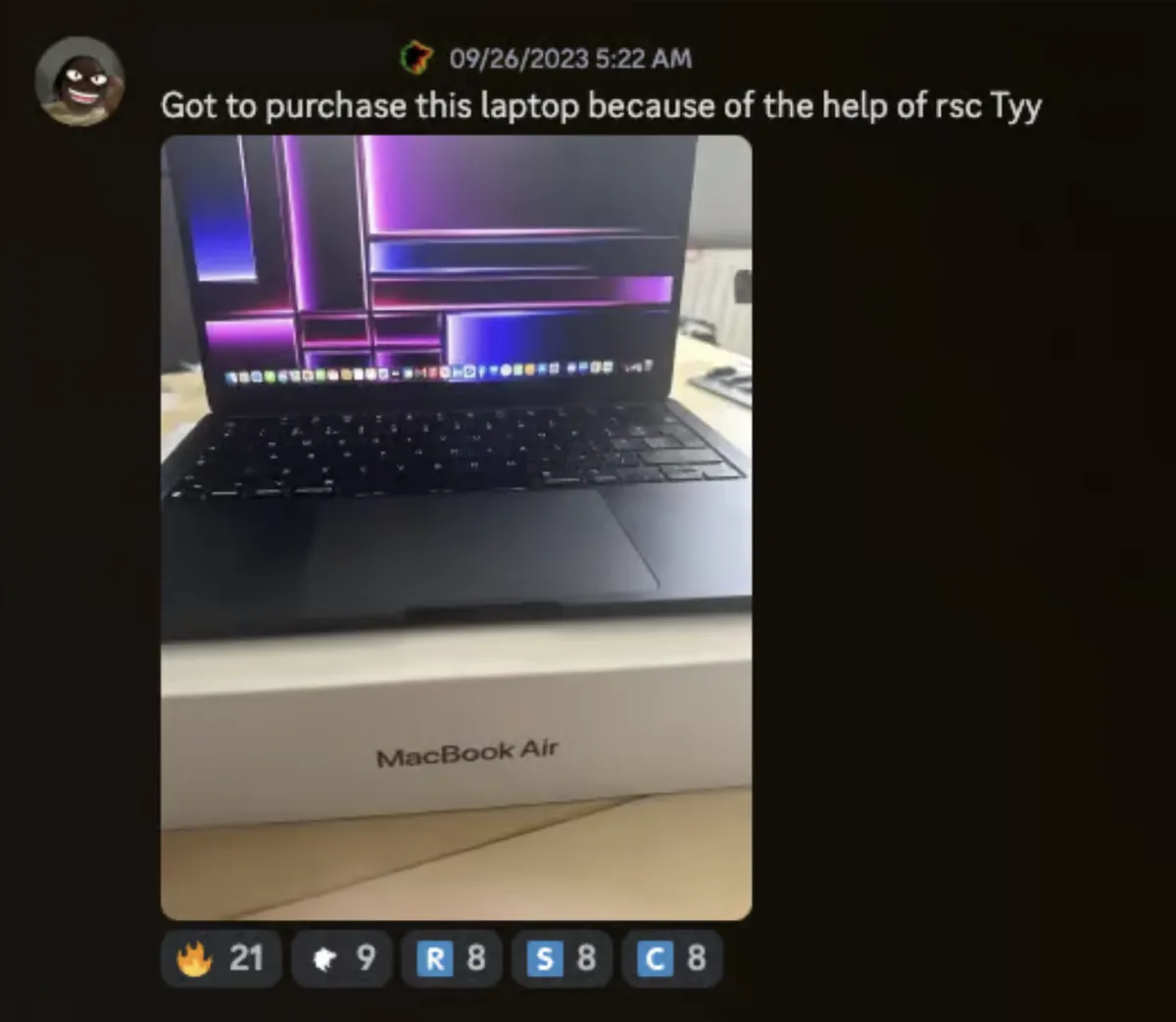 MacBook Air purchase from agency revenue