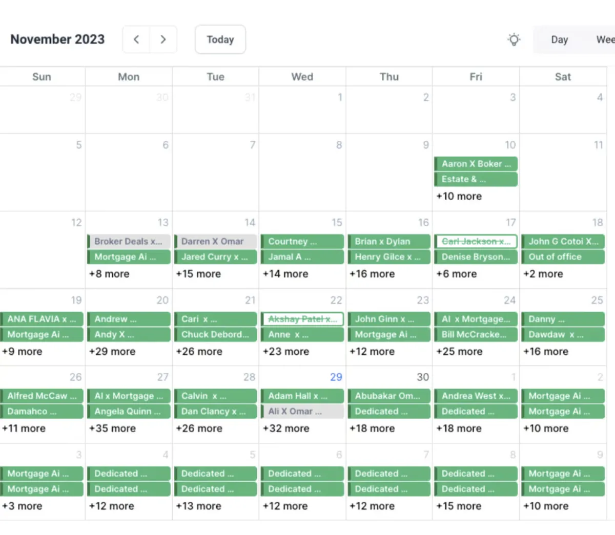 Packed calendar November 2023